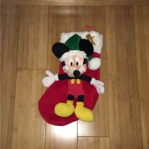 Disney Vintage Talking Mickey Mouse 3D Christmas Plush Stocking